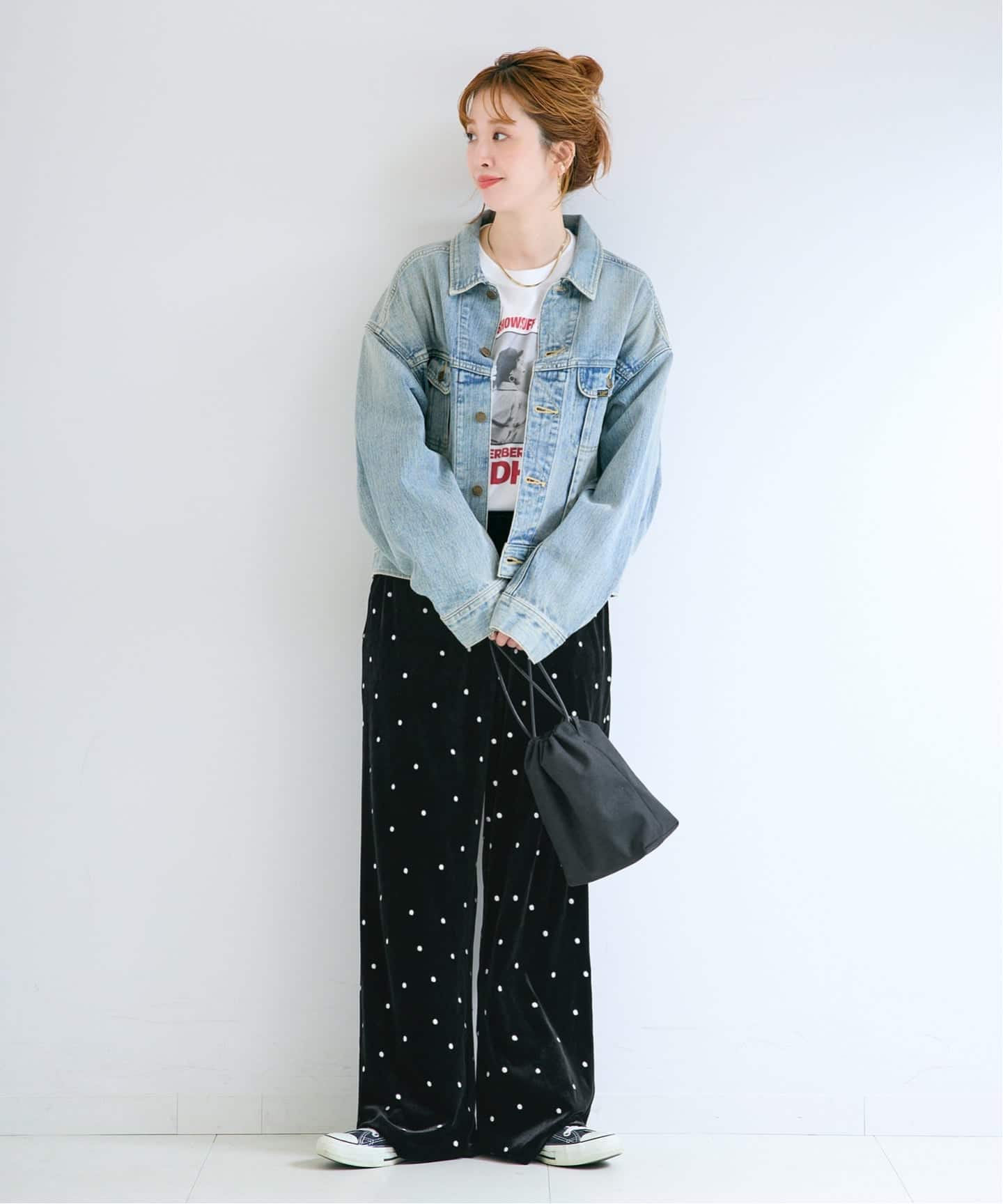 手洗い可 / ベロアドット刺繍パンツ（その他パンツ）｜B.C STOCK（ベー