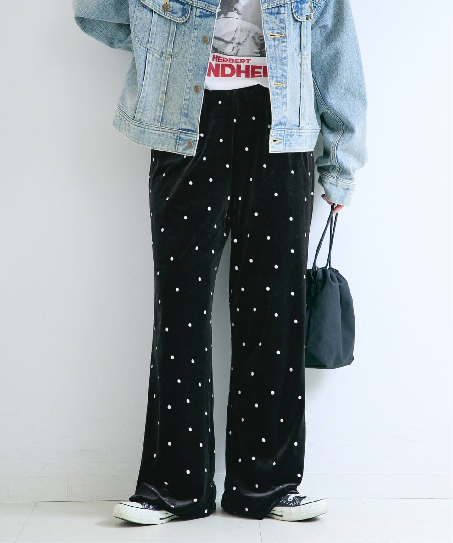 手洗い可 / ベロアドット刺繍パンツ（その他パンツ）｜B.C STOCK（ベー