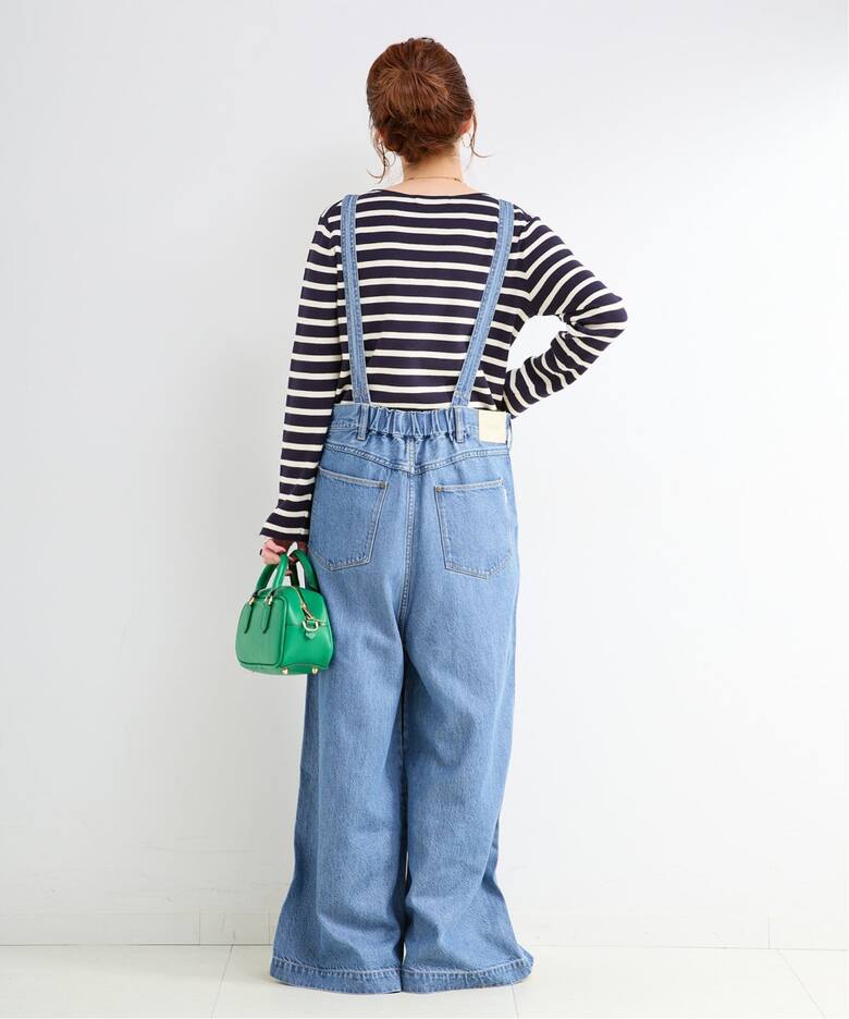 追加3》【WEB限定】DU JOUR/デュ ジュール V NECK JEAN SALOPETTE 