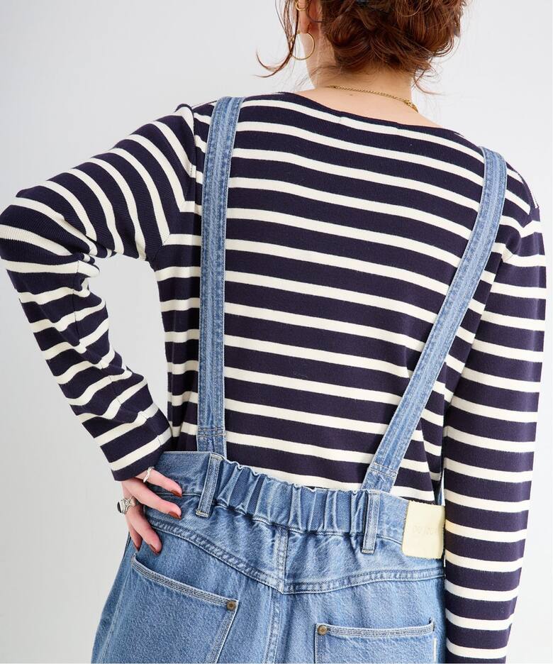 追加3》【WEB限定】DU JOUR/デュ ジュール V NECK JEAN SALOPETTE 