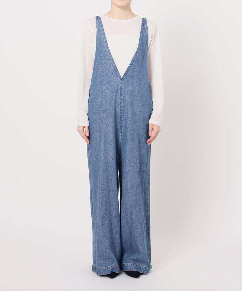 追加3》【WEB限定】DU JOUR/デュ ジュール V NECK JEAN SALOPETTE 