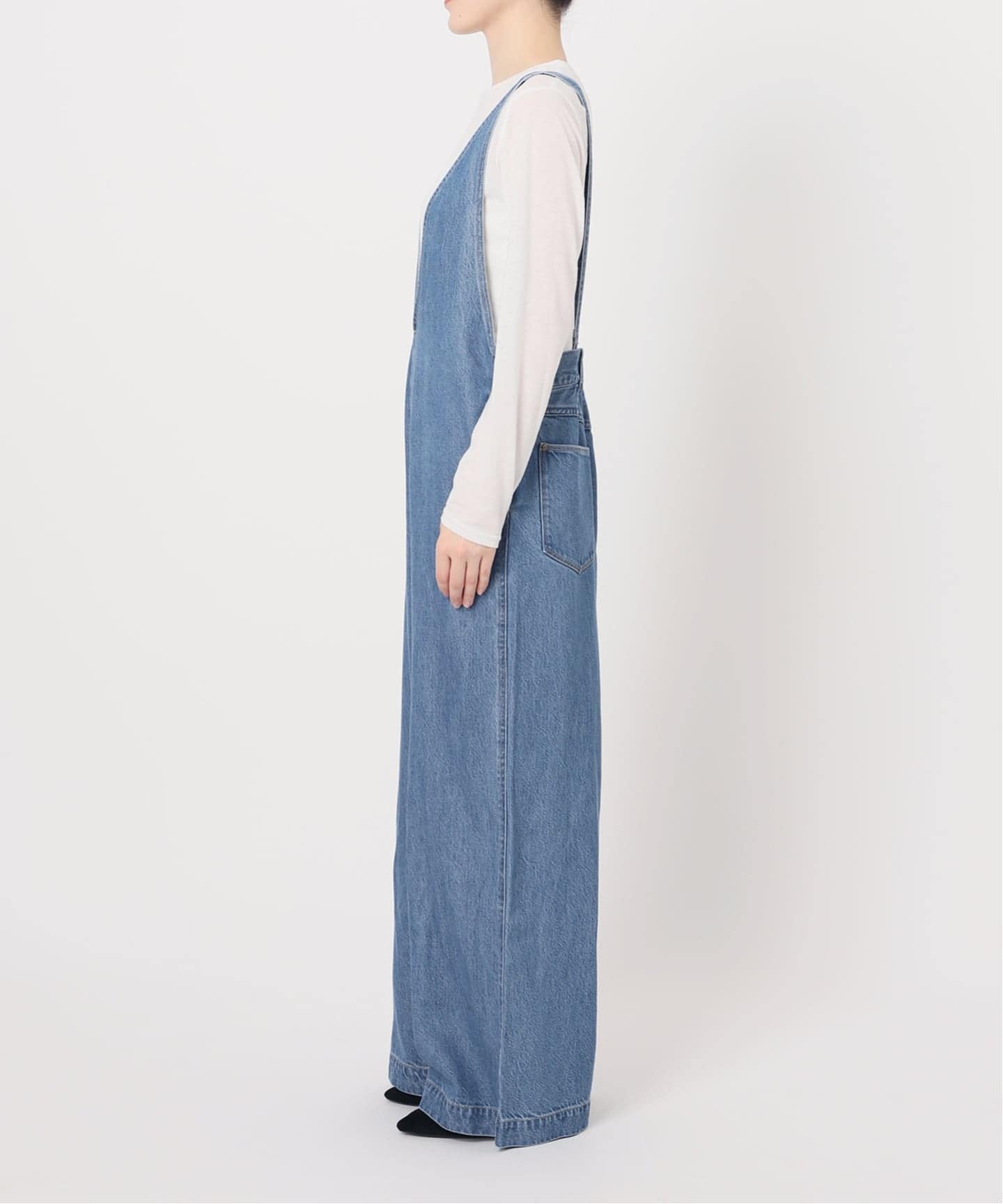 デュ ジュール Vネック　デニム　サロペット　ベーセーストック 追加3予約》【WEB限定】DU JOUR/デュ ジュール V NECK JEAN SALOPETTE
