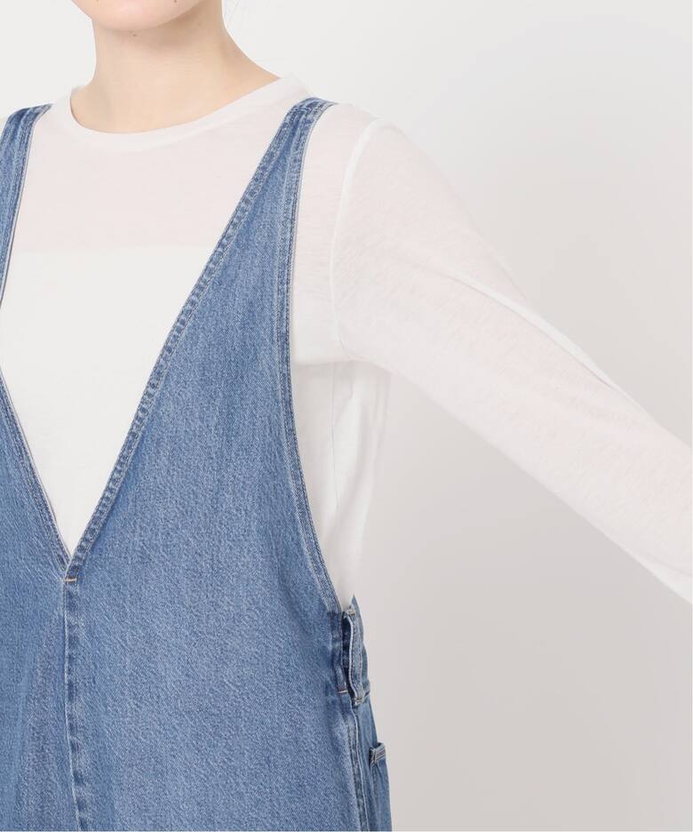 追加3》【WEB限定】DU JOUR/デュ ジュール V NECK JEAN SALOPETTE