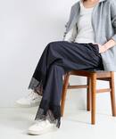 《予約》【一部WEB限定カラーあり】手洗い可 / レースヘムパンツ