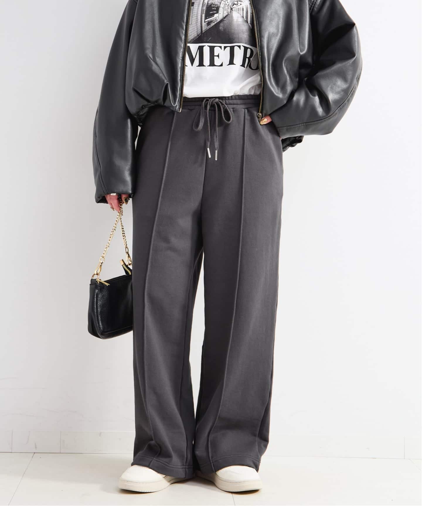 ウォッシャブル / 裏毛ピンタックストレートパンツ（その他パンツ