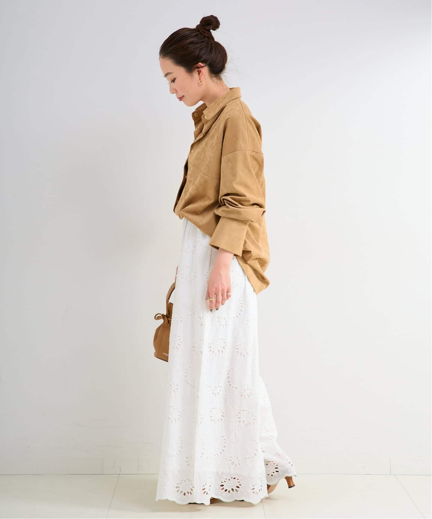 追加4予約》手洗い可 / アイレットレイヤーイージーワイドパンツ