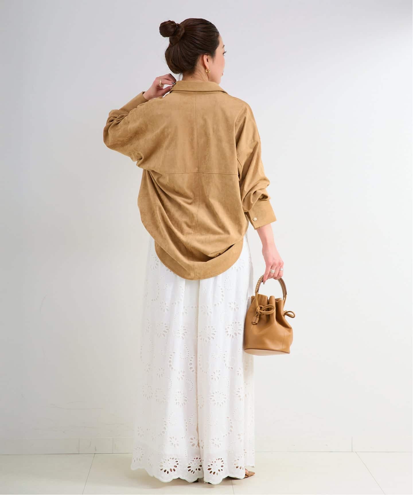 追加4予約》手洗い可 / アイレットレイヤーイージーワイドパンツ