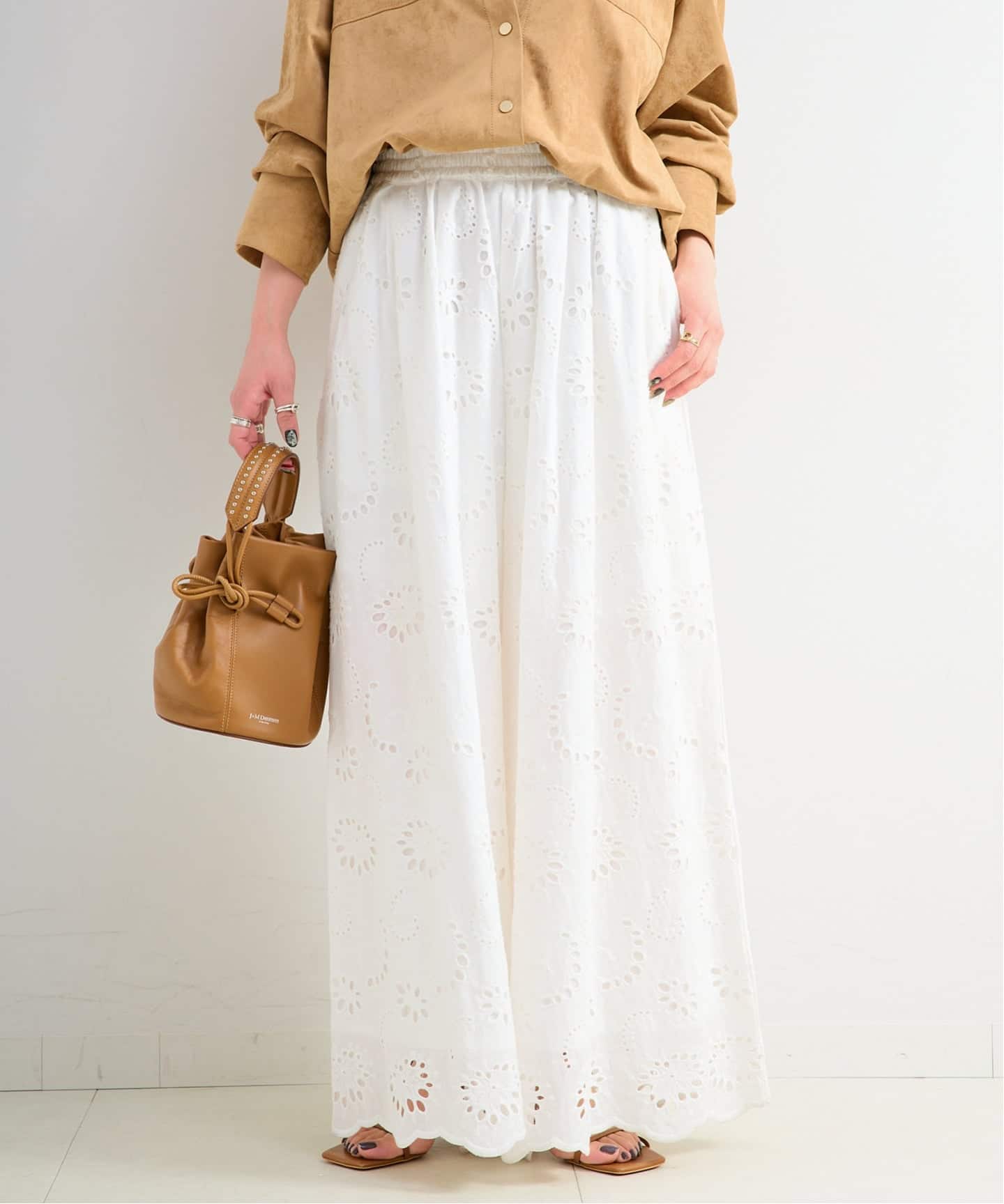 追加4予約》手洗い可 / アイレットレイヤーイージーワイドパンツ