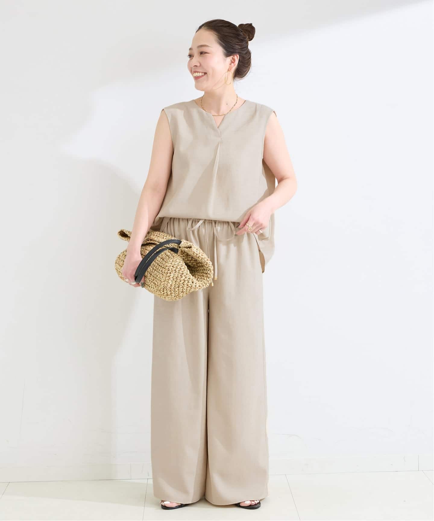 追加》《S/Mサイズ展開》《2点セット》ウォッシャブル / リネンライク