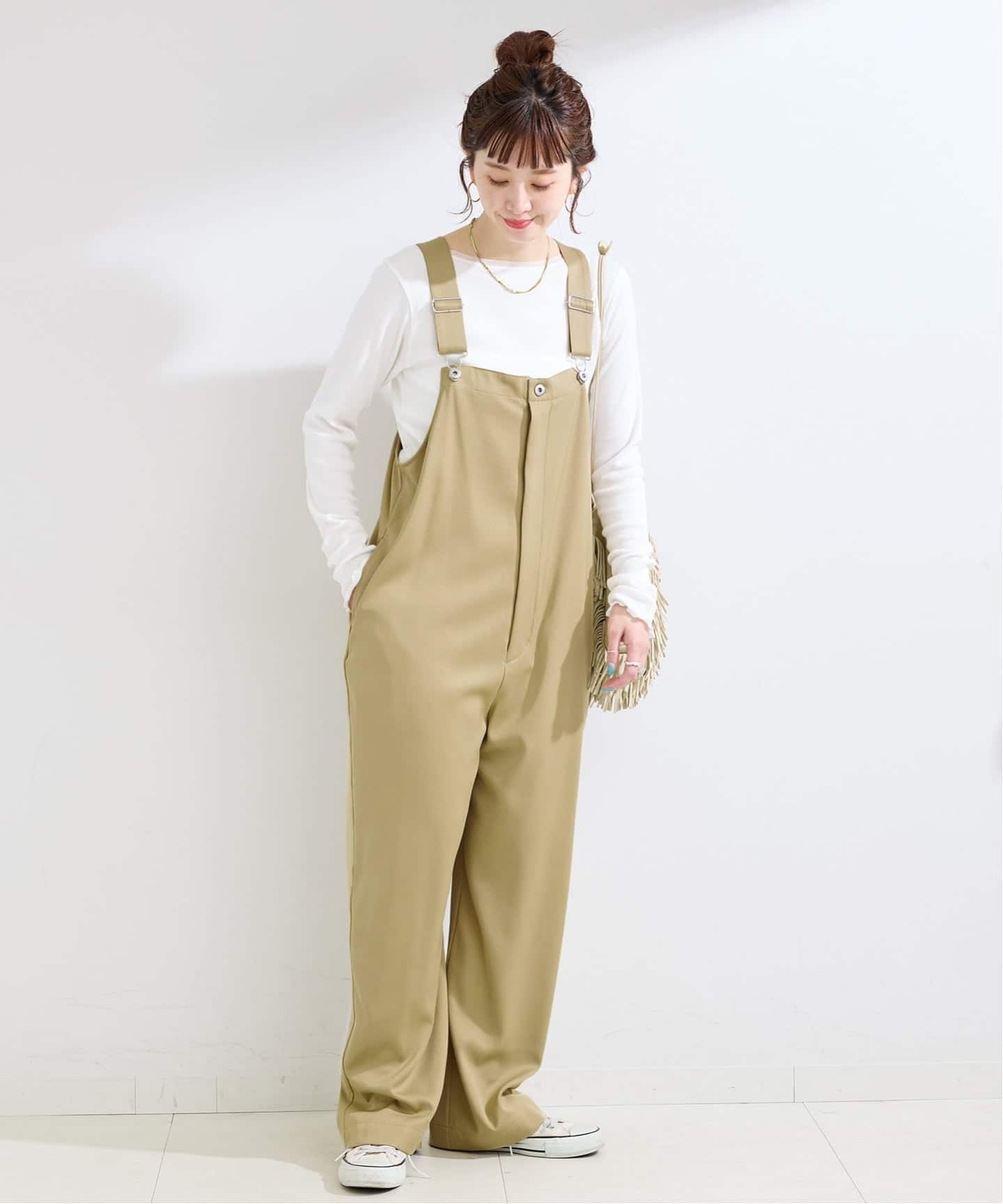 手洗い可 / サテンサロペット（サロペット／オーバーオール）｜B.C