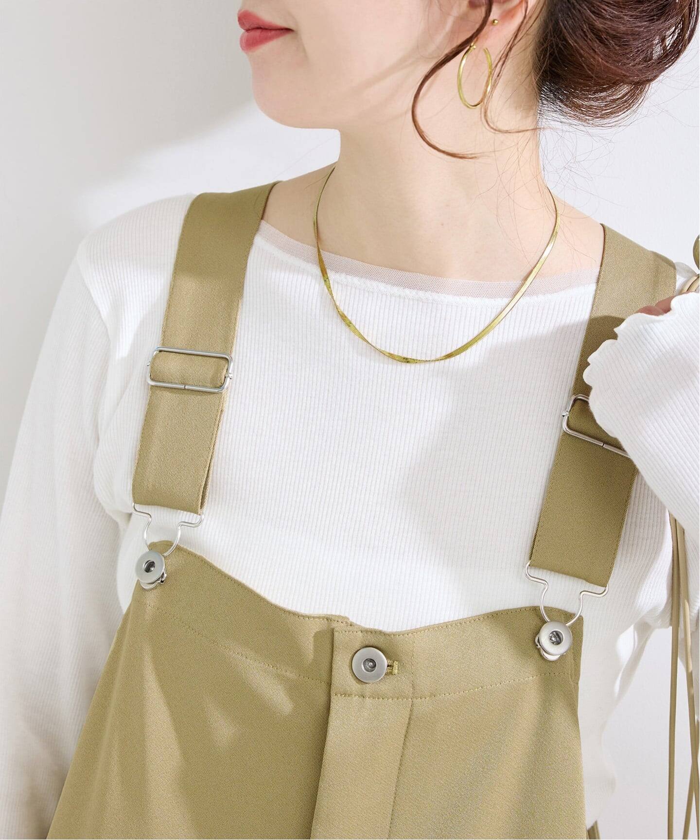 予約》手洗い可 / サテンサロペット（サロペット／オーバーオール