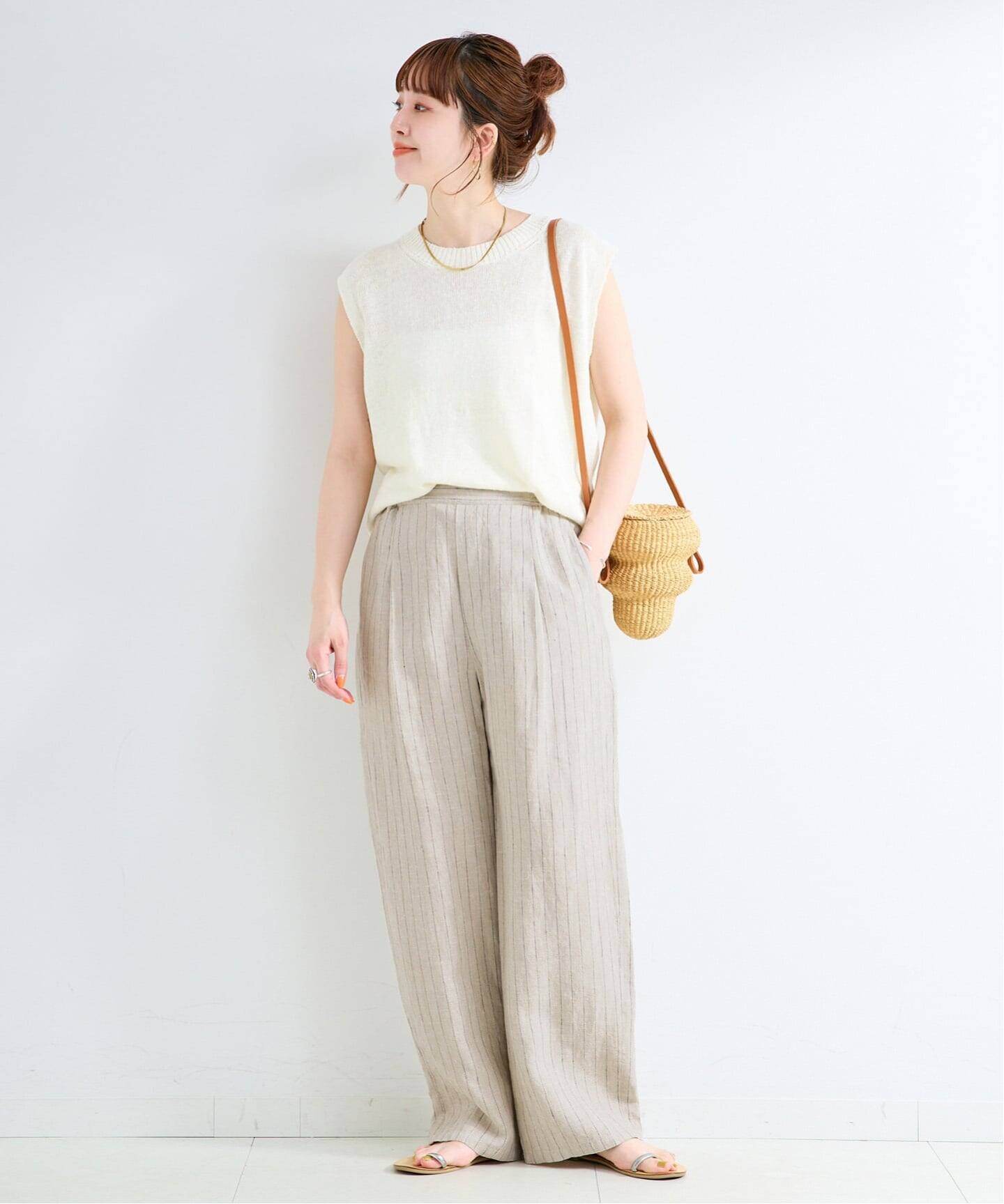 S/Mサイズ展開》手洗い可 / フレンチリネンストレートパンツ（その他