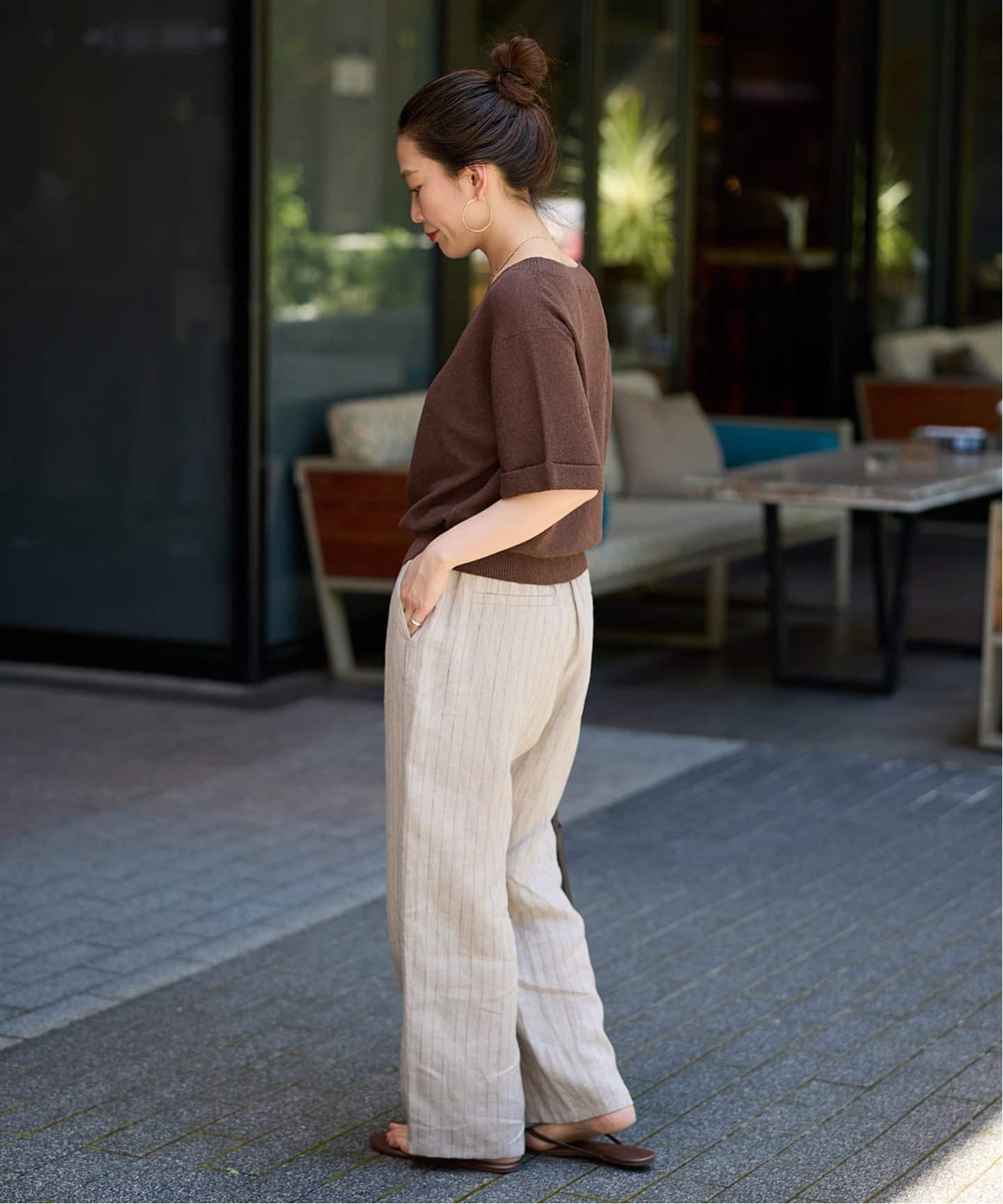S/Mサイズ展開》手洗い可 / フレンチリネンストレートパンツ（その他