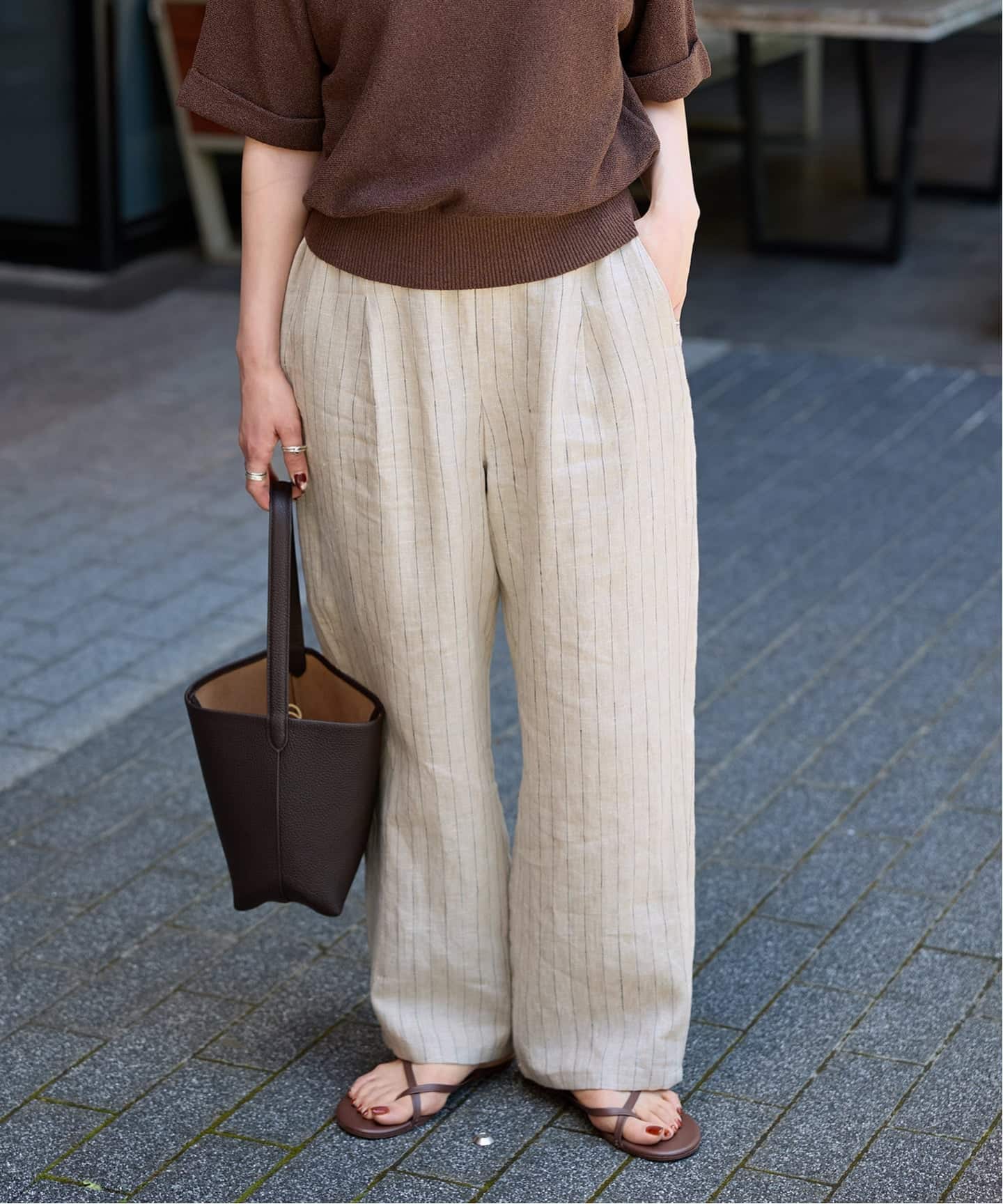 S/Mサイズ展開》手洗い可 / フレンチリネンストレートパンツ（その他