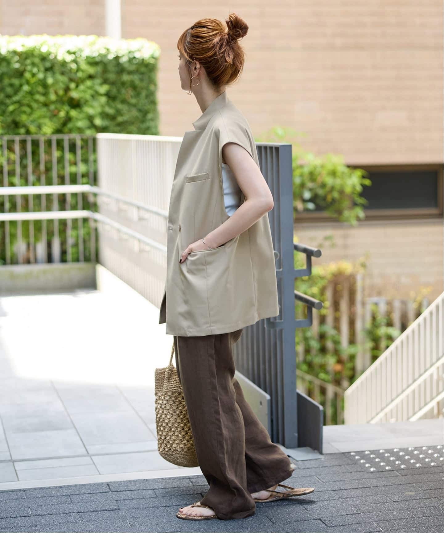 追加2》《S/Mサイズ展開》手洗い可 / フレンチリネンストレートパンツ