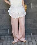 《追加2》《S/Mサイズ展開》手洗い可 / フレンチリネンストレートパンツ