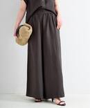 《S/Mサイズ展開》手洗い可 / リネンレーヨンワイドイージーパンツ