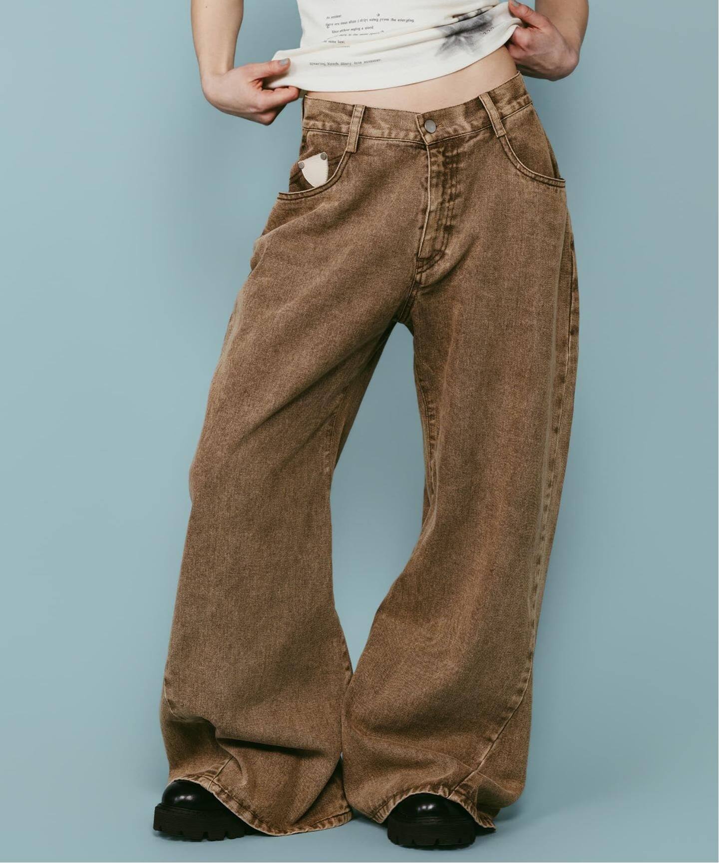 Knuth Marf クヌースマーフ ベルボトムデニムパンツ Knuth Marf / クヌースマーフ wide bell-bottom denim pants（デニム