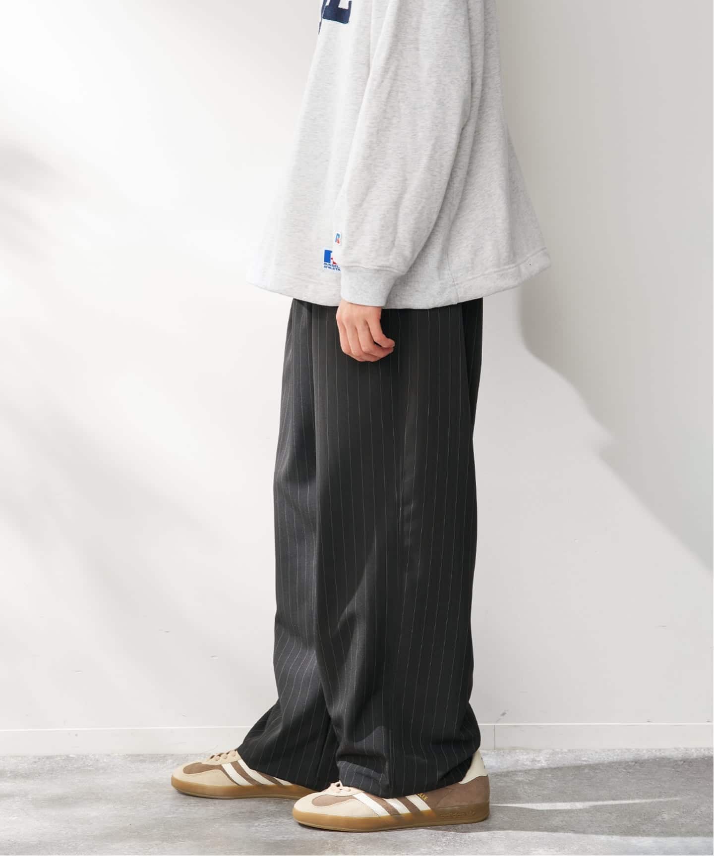 オーバースリーピングパンツ ストライプアソート（スラックス）｜B.C