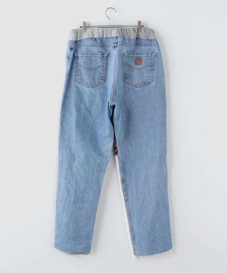 公式 ジョイントワークス DISCOVERED ディスカバード Sweat x Denim Pants デニムパンツ・ジーンズ ネイビー フリー メンズ
