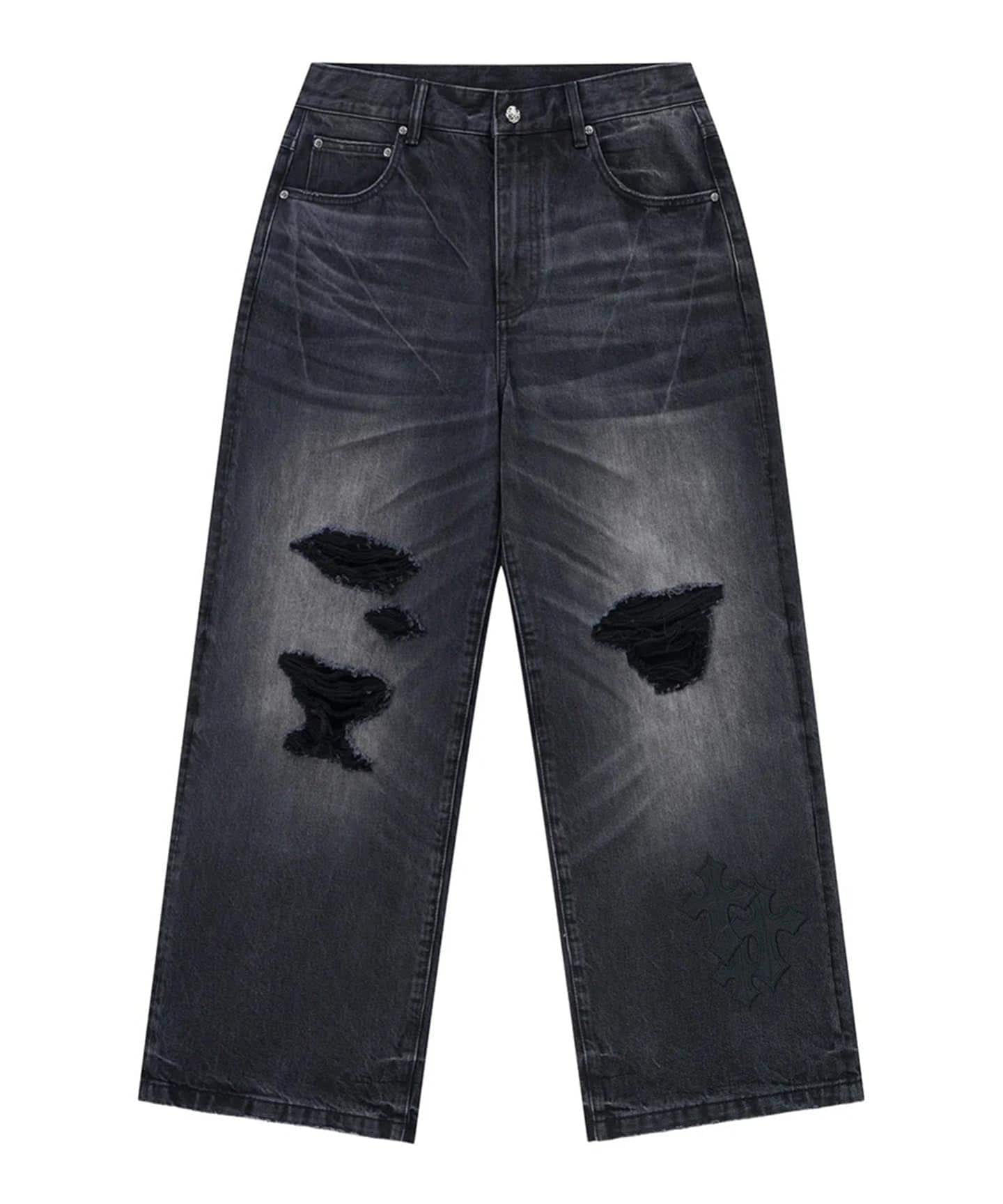 SUPPLIER / サプライヤー Cross Leather Patch Baggy Denim（デニム