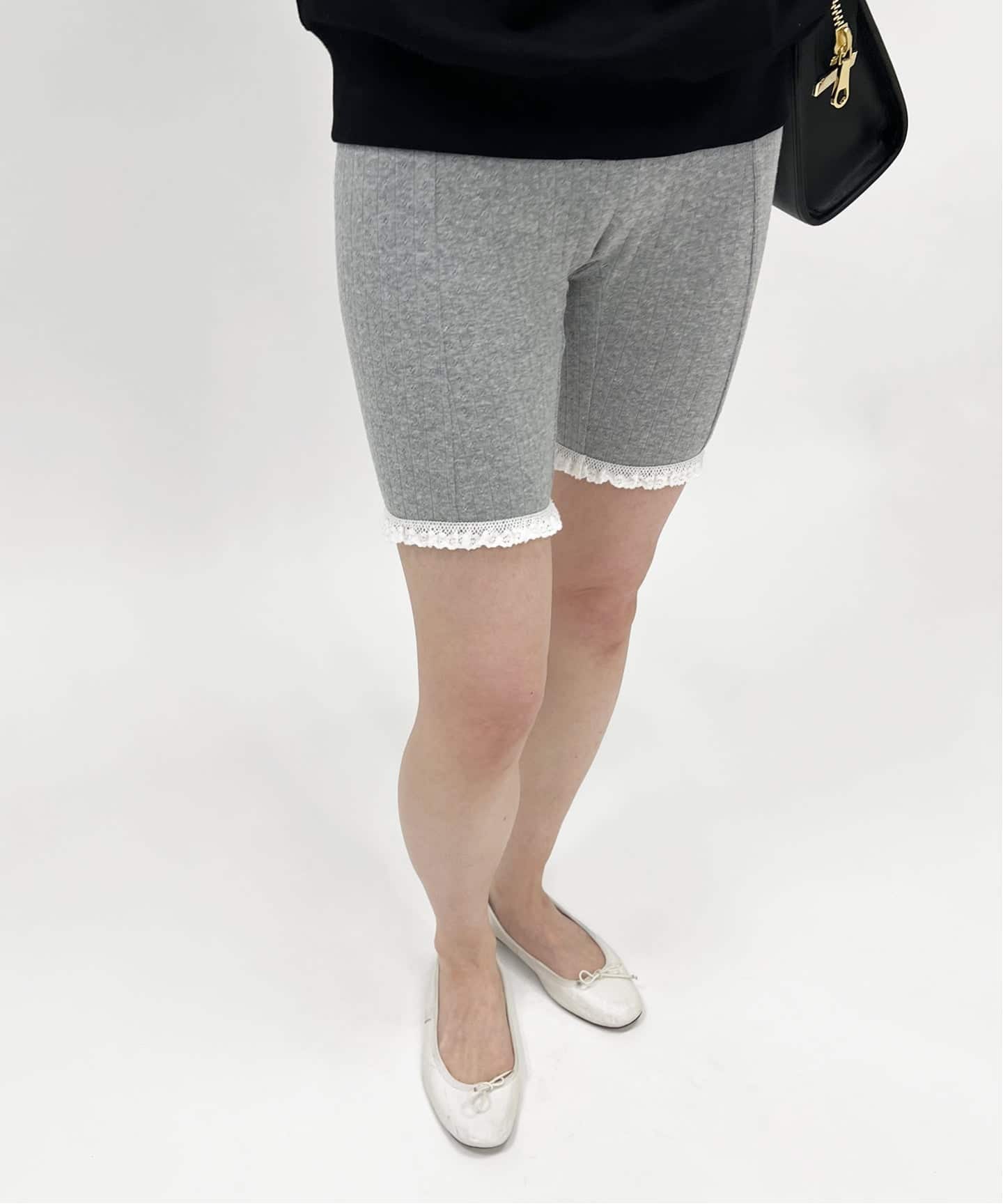 YUHAN WANG/ユハン ワン】pointelle lace trim shorts（その他アンダー