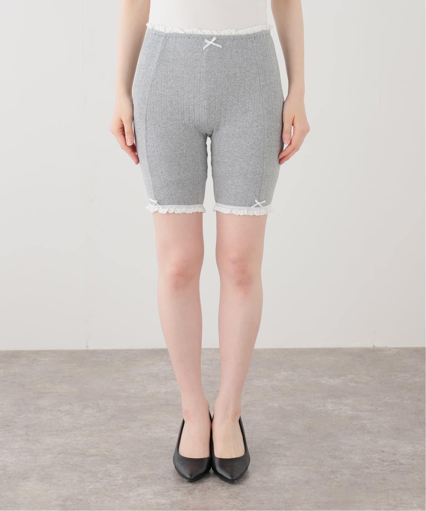 YUHAN WANG/ユハン ワン】pointelle lace trim shorts（その他アンダー