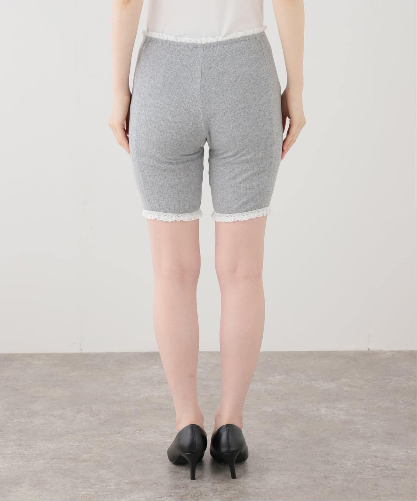 YUHAN WANG/ユハン ワン】pointelle lace trim shorts（その他アンダー