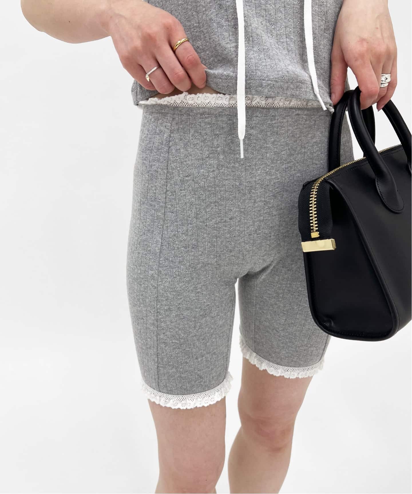 YUHAN WANG/ユハン ワン】pointelle lace trim shorts（その他アンダー