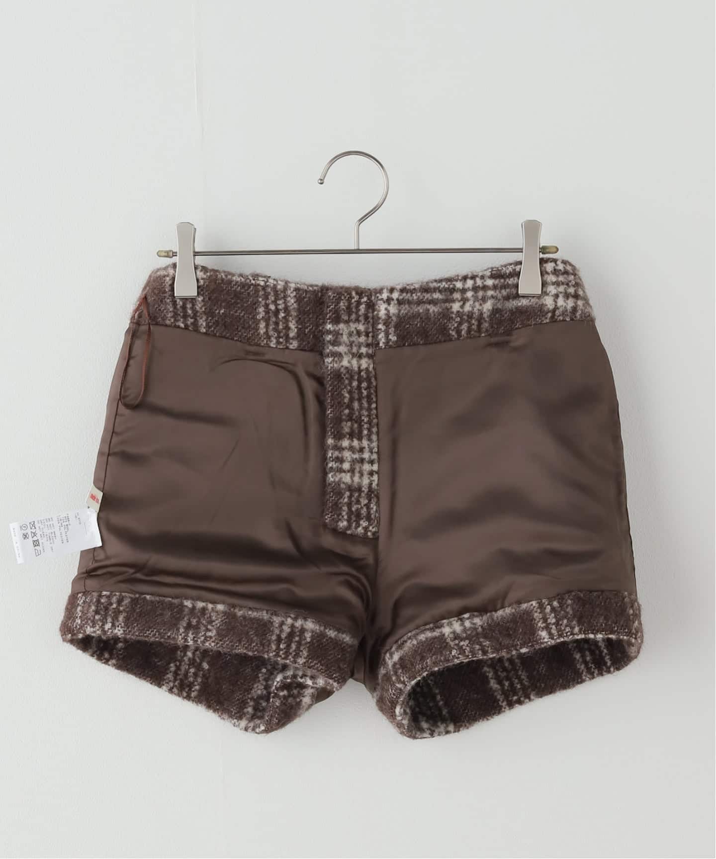 パンツ yuhan wang raffled herringbone shorts YUHAN WANG/ユハン ワン】brushed check tailored shorts（ショート