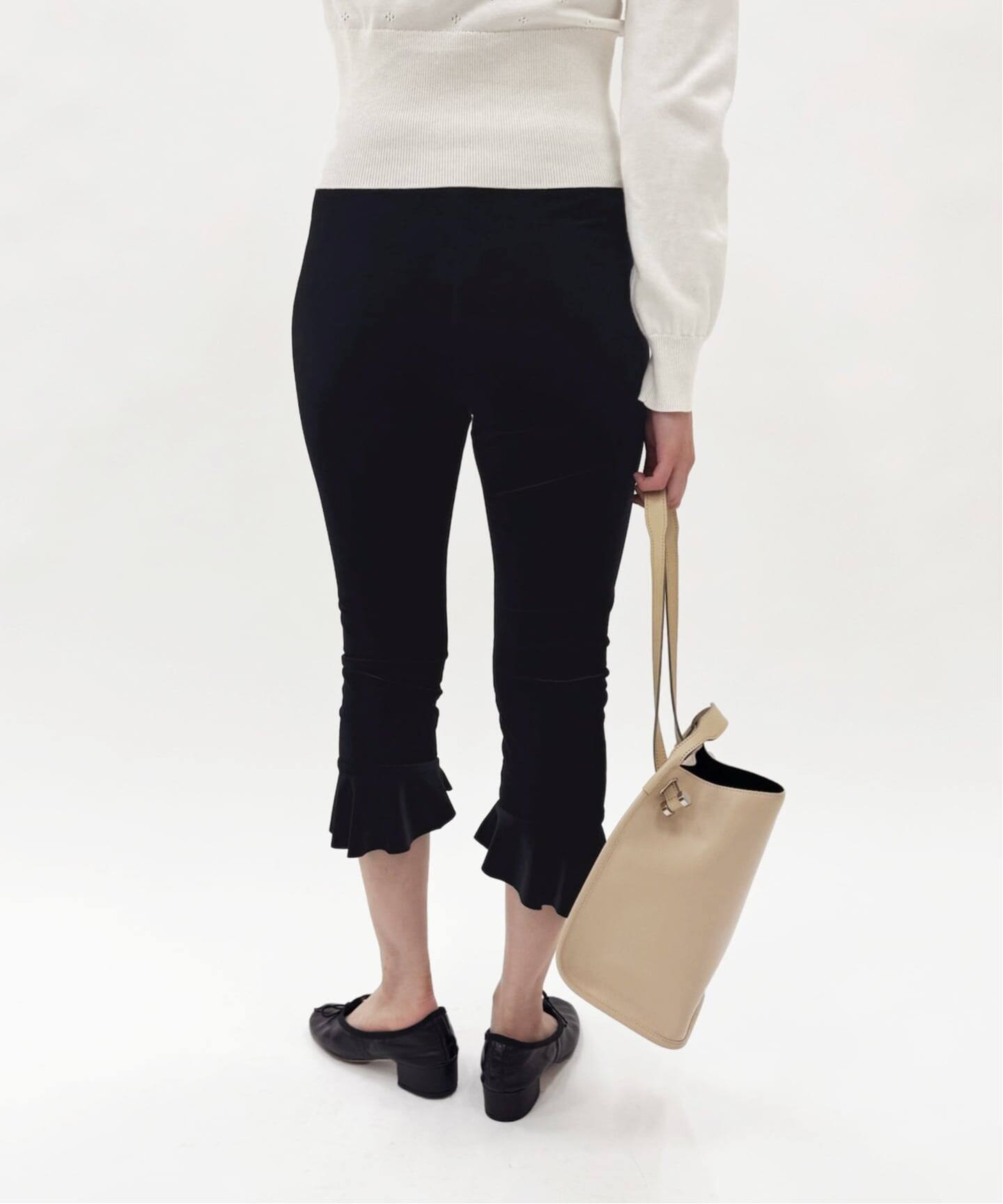 SIMONE WILD/シモーネ ワイルド】VELVET VOLANT CAPRI PANTS