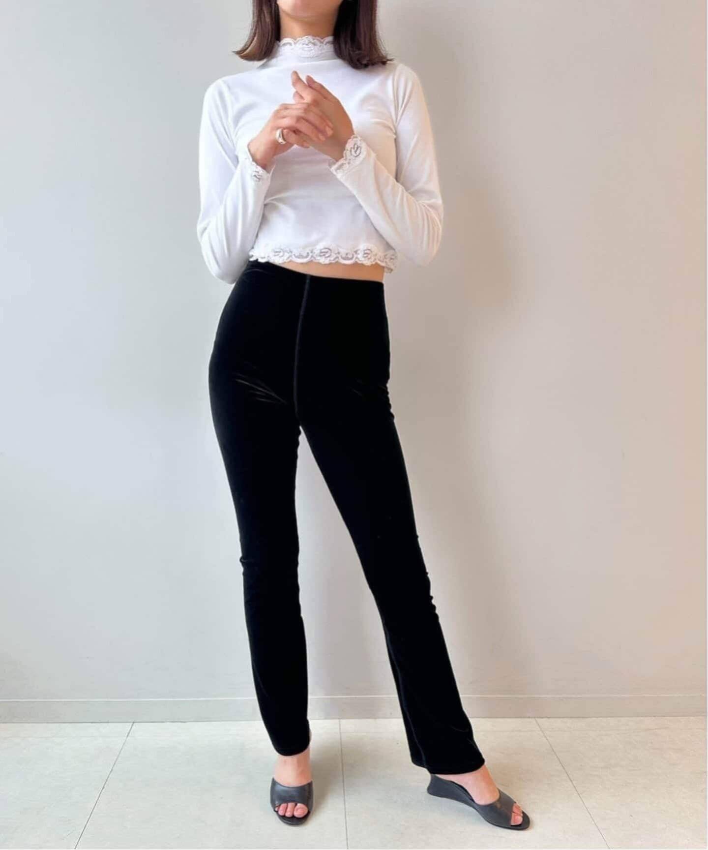 希少品 SIMONE WILD ベルベットスリムパンツ S ブラウン LULU 追加6【SIMONE WILD for LULU】slim pants（スラックス）｜EDIT.FOR