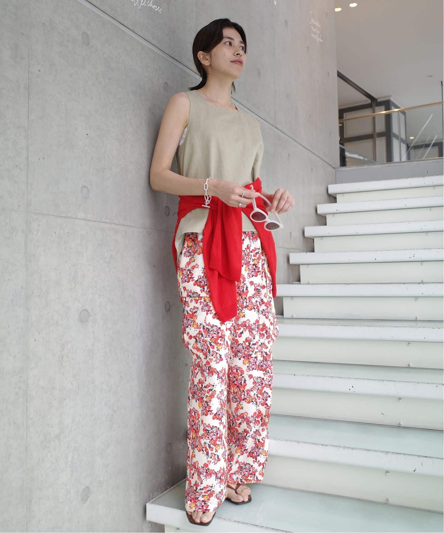 一部店舗限定》Maison IENA フローラルカーゴパンツ（カーゴパンツ