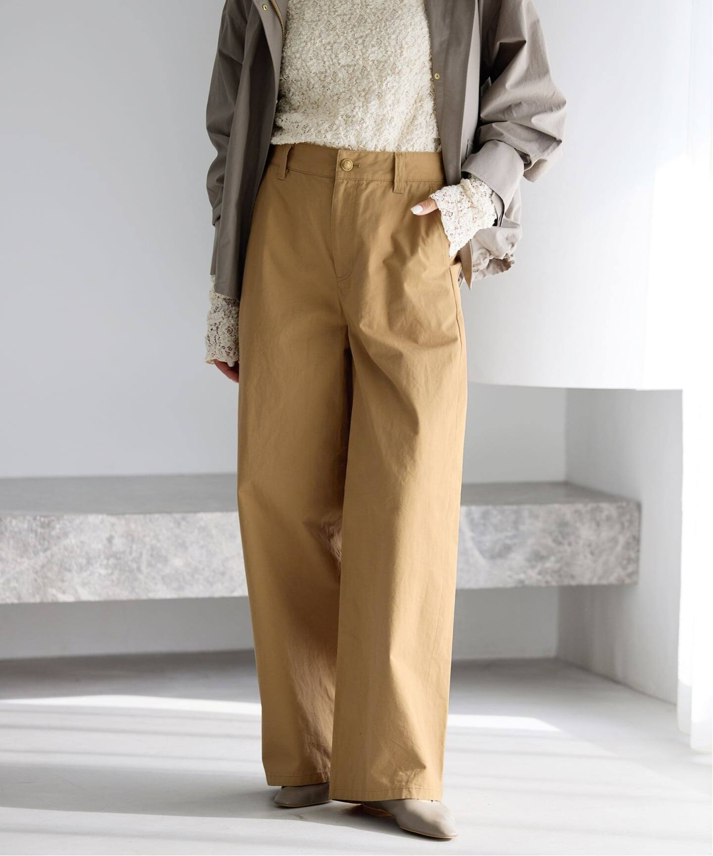 予約》コットンキャンバスバックイージーパンツ（その他パンツ）｜IENA