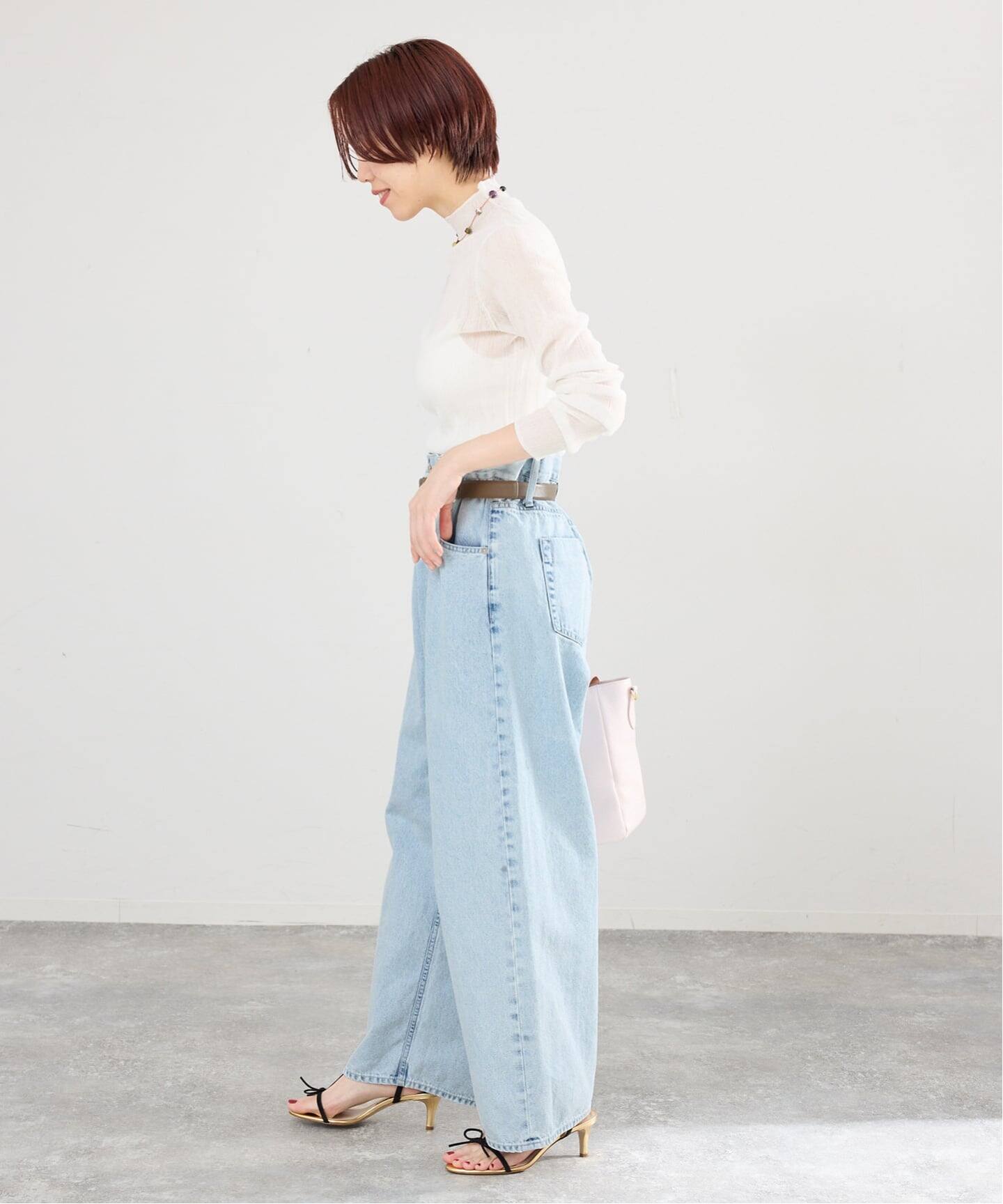 新品タグ付きIENA ブラウジングデニムパンツ ※裾補正あり ブラウジングデニムパンツ（デニムパンツ・ジーンズ）｜IENA（イエナ