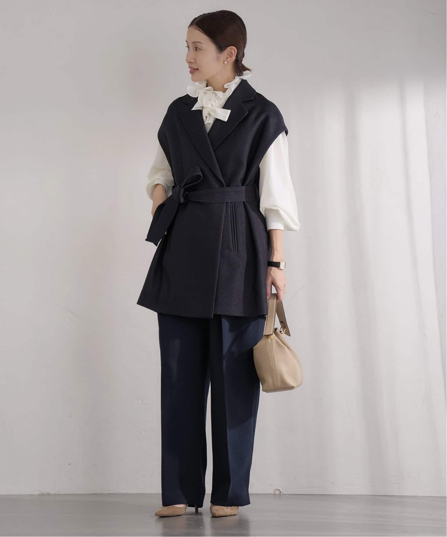 &NAVY ジョーゼットサイドゴムタックパンツ（スラックス）｜IENA