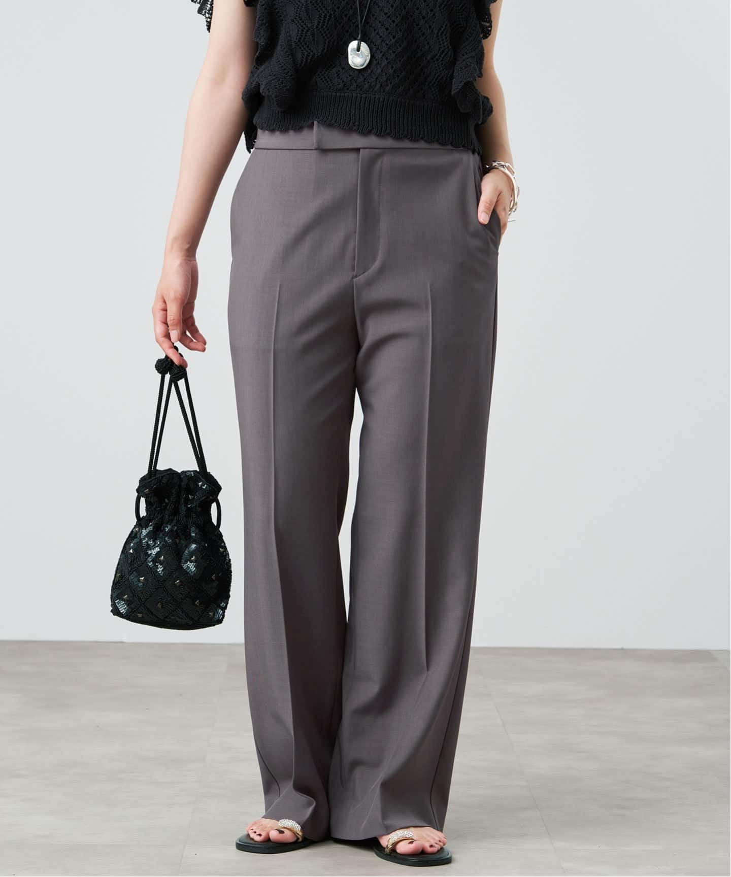 UNDERCOVER カツラギフレアスラックス UCW4521 グレー 一部店舗限定/UVカット/防シワ》DRYストレッチ スリムフレアパンツ