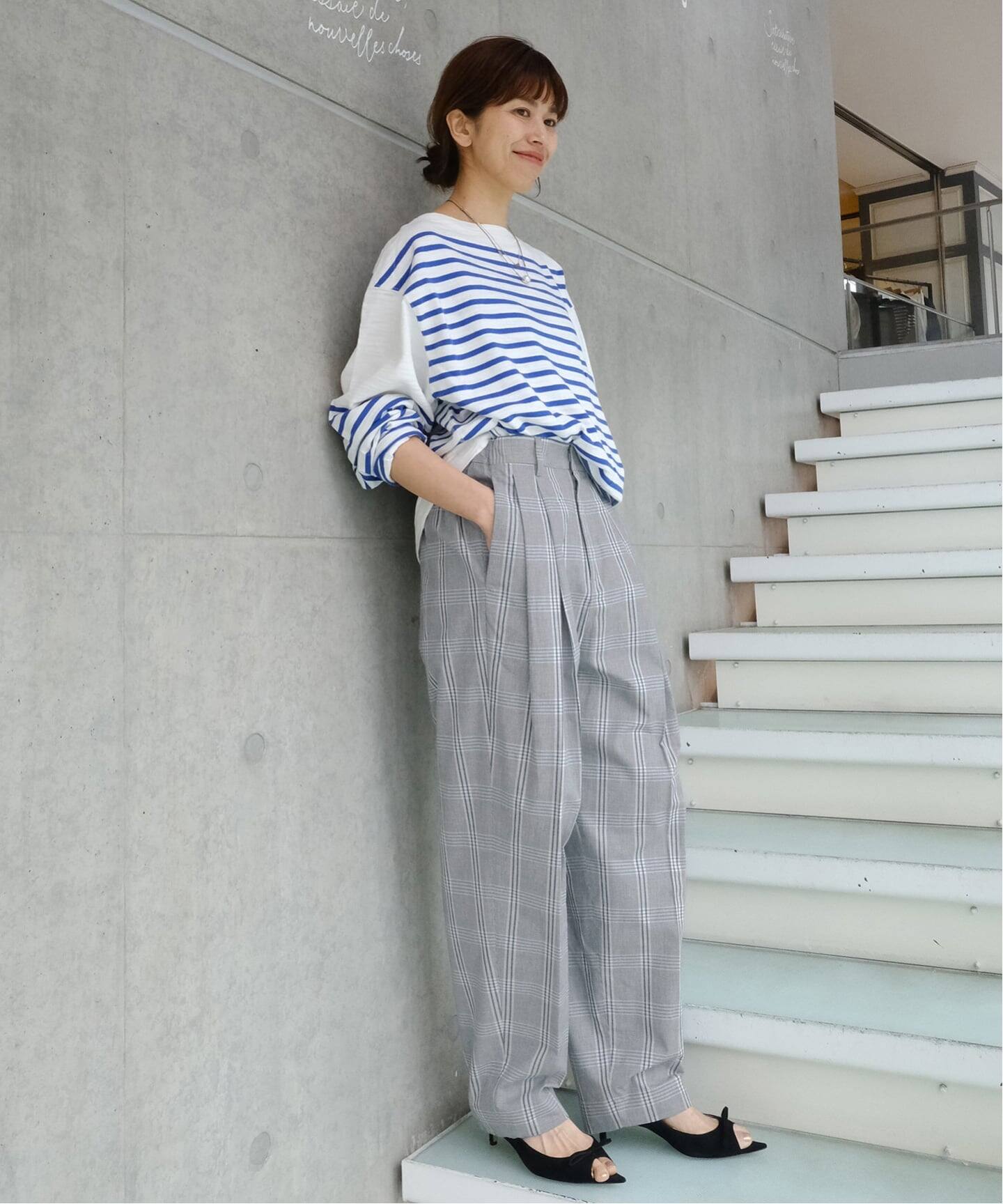 Maison IENA 別注 Nell/ネル チェックペグトップパンツ 261-202-61