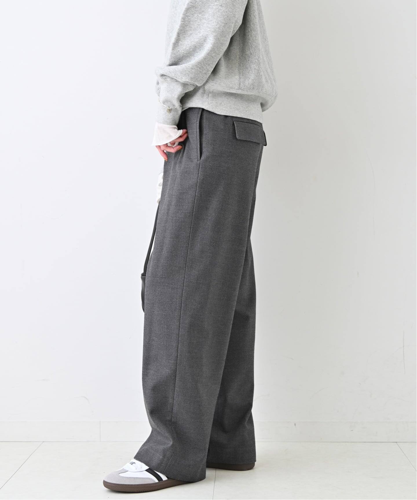 3サイズ展開/WEB限定/追加2》ウール混ドロストイージースラックス