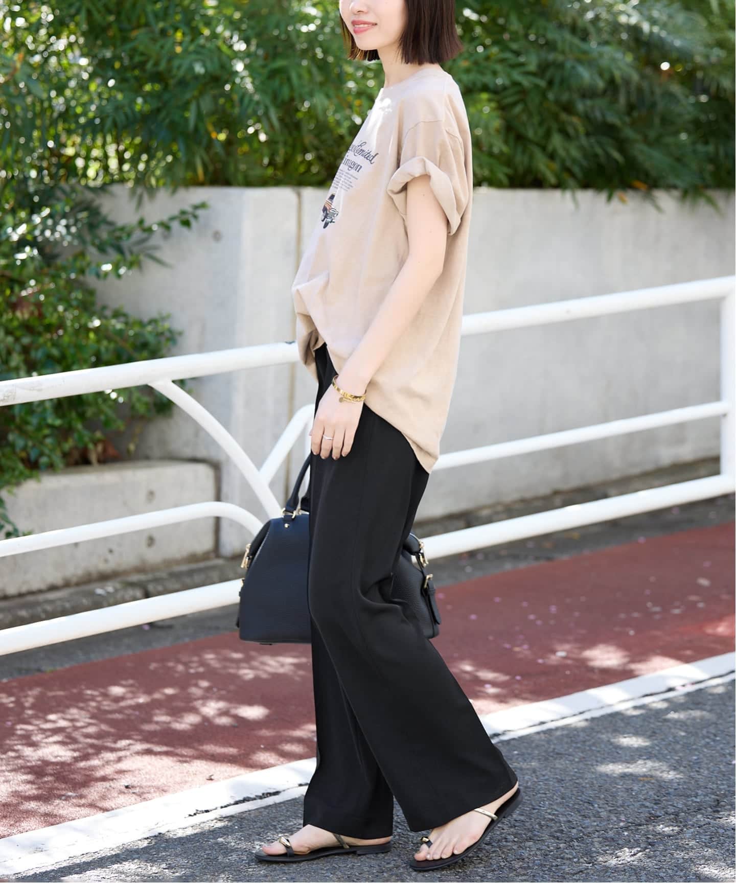 4サイズ展開》ピンタックセミフレアパンツ（その他パンツ）｜SLOBE