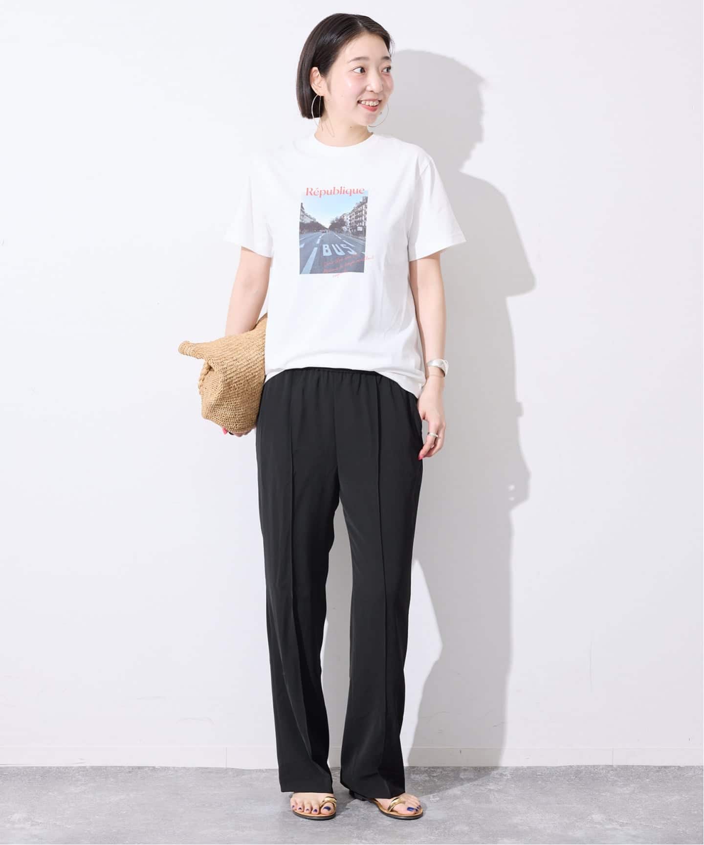 4サイズ展開》ピンタックセミフレアパンツ（その他パンツ）｜SLOBE