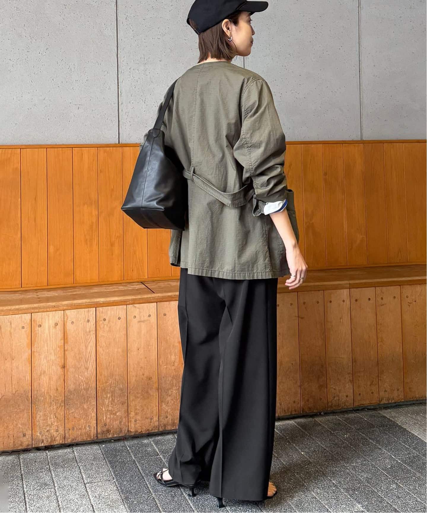 4サイズ展開》ベルテット2タックストレートパンツ（スラックス