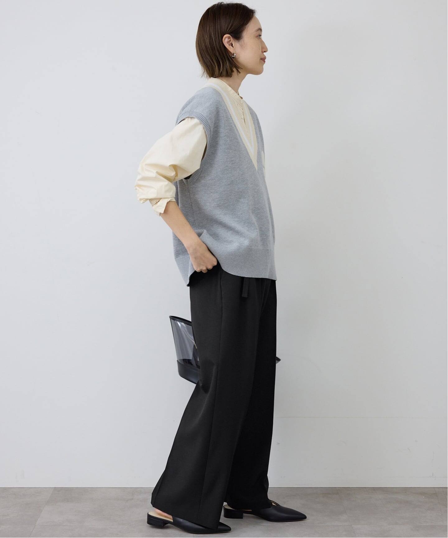 4サイズ展開》ベルテット2タックストレートパンツ（スラックス