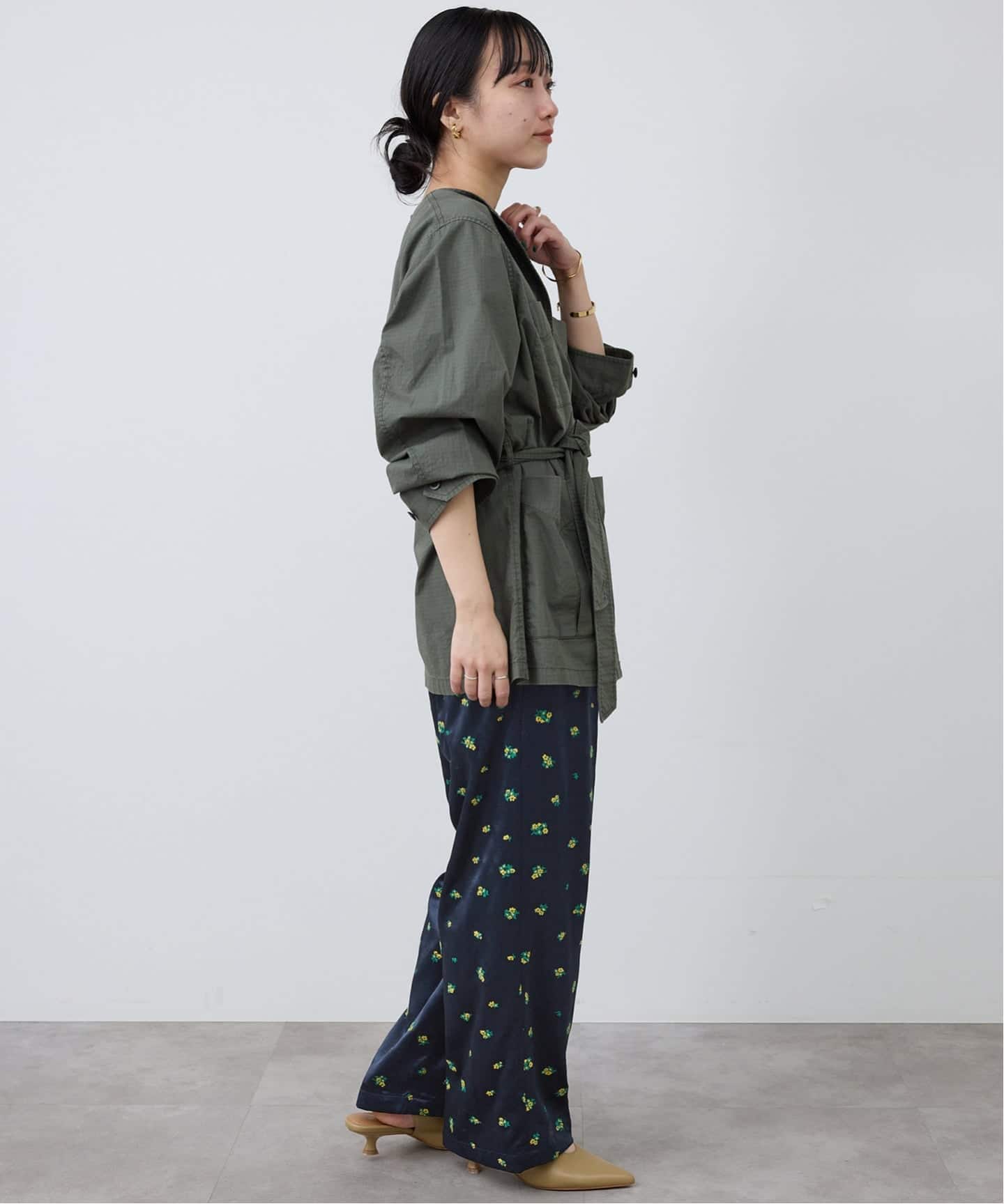 SLOBE IENA flower刺繍サテンイージーパンツ flower刺繍サテンイージーパンツ（その他パンツ）｜SLOBE IENA
