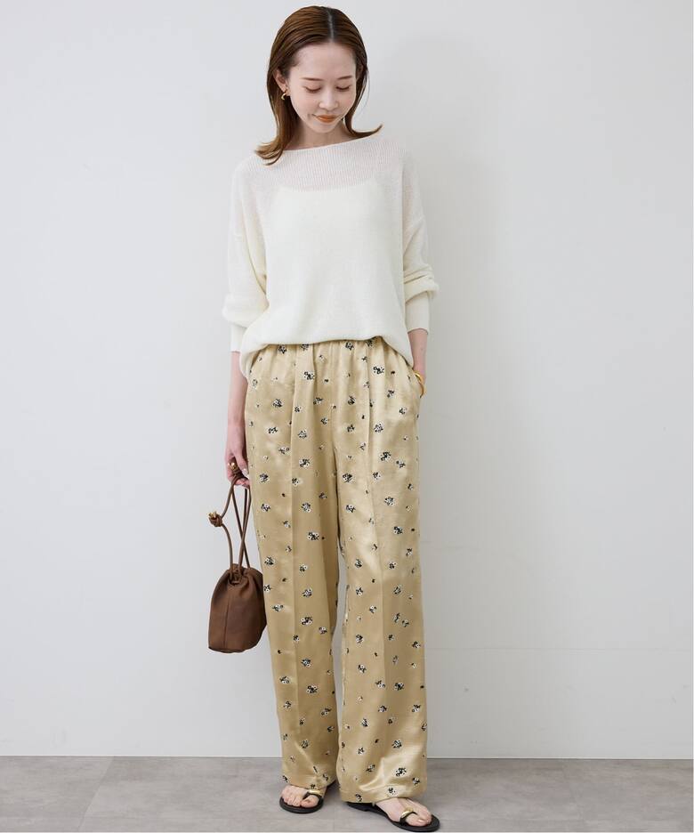 flower刺繍サテンイージーパンツ（その他パンツ）｜SLOBE IENA 