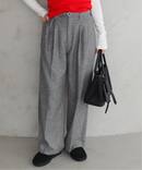 《WEBのみ4サイズ展開/予約》ツィード ベルテット2タックストレートパンツ