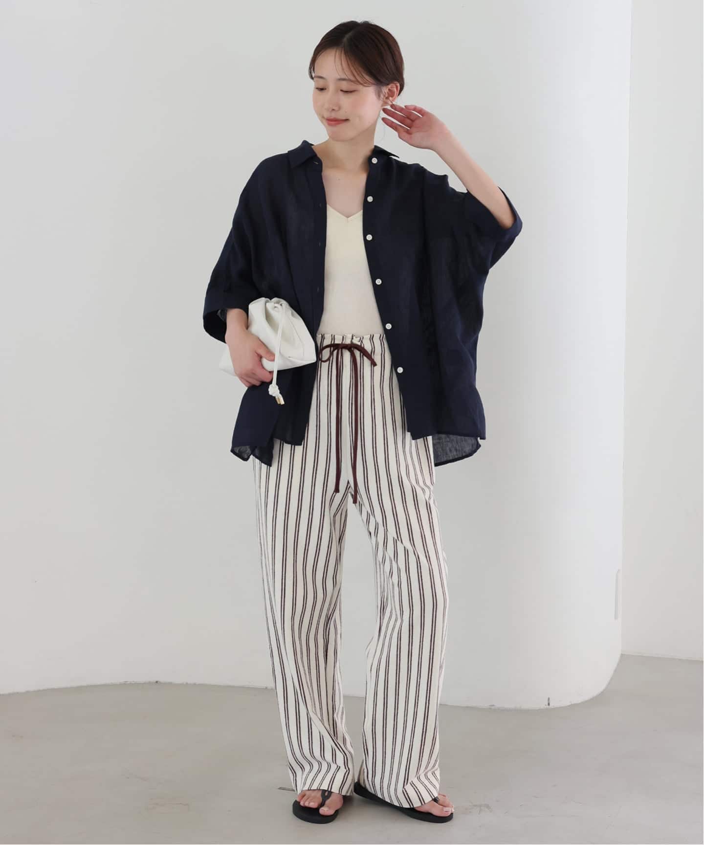 slobeiena パイル風ストライプパンツ シリーズあり》パイル風ストライプリラックスパンツ（その他パンツ