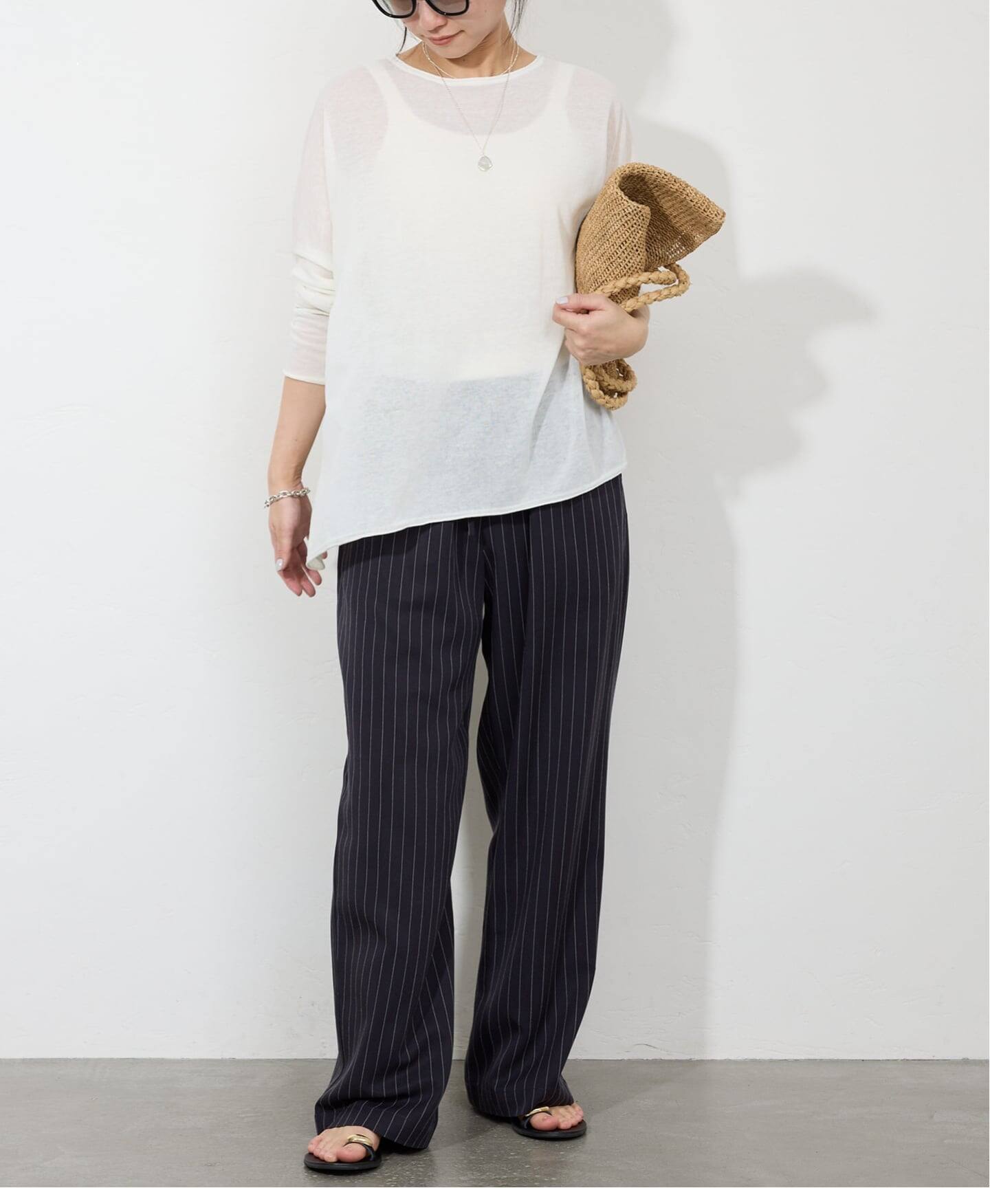 3サイズ展開/追加2》フィブリルストライプリラックスパンツ（その他