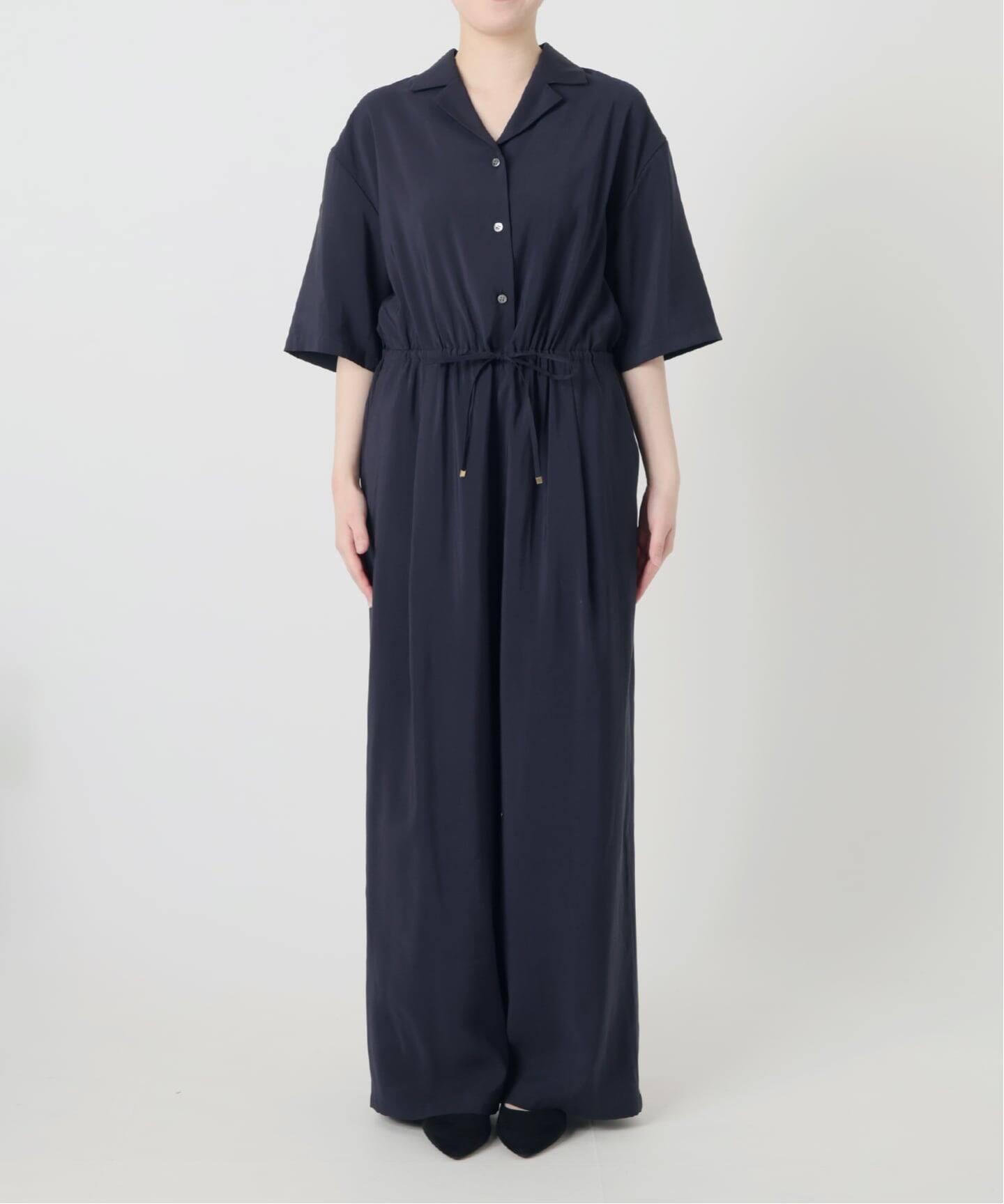 【新品タグ付】SLOBE IENA オールインワン ハーフスリーブ ネイビー WEB限定/追加》ハーフスリーブオールインワン（つなぎ/オールインワン