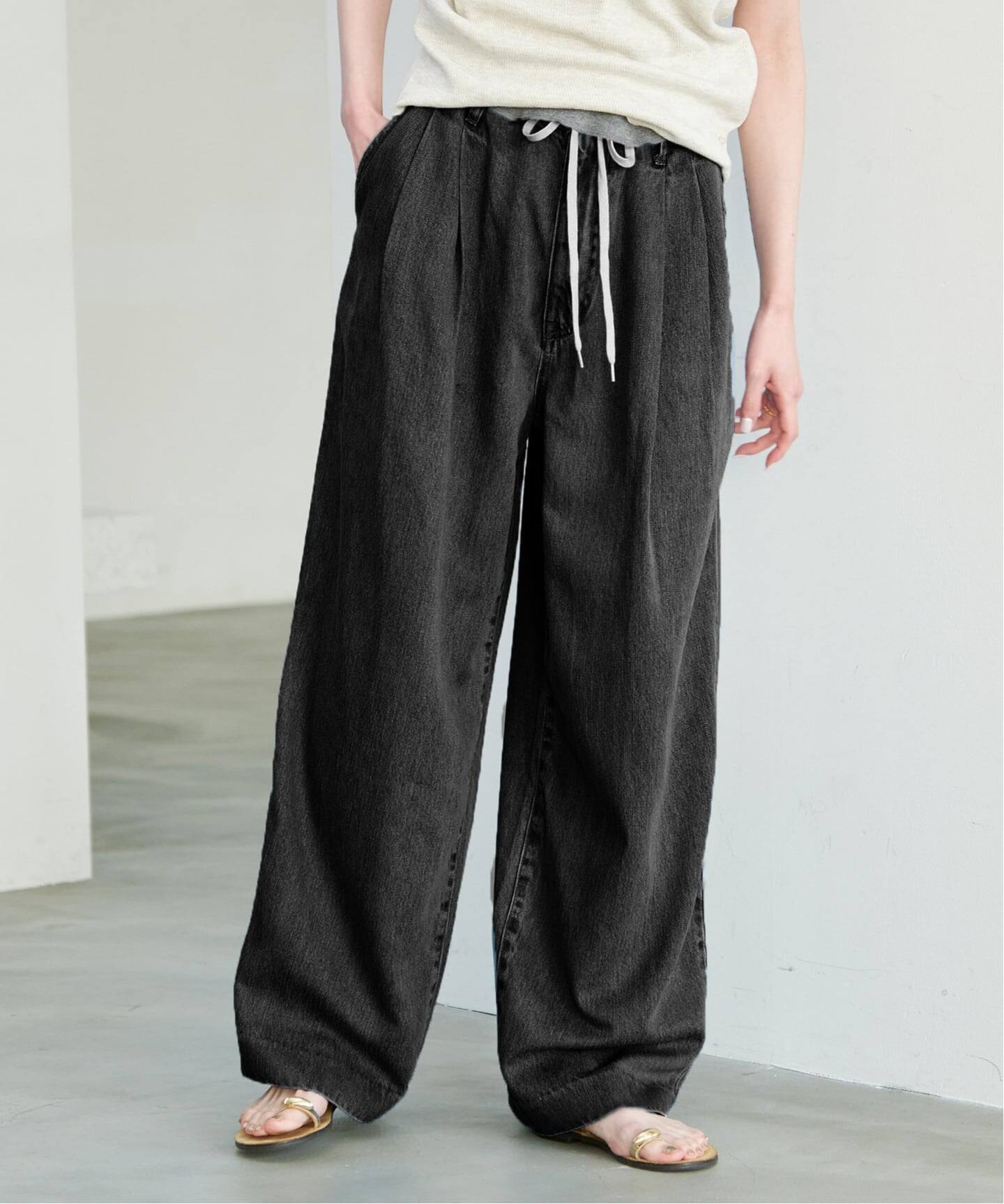 LE DENIM DRAW WAISTバギーパンツ（デニムパンツ・ジーンズ）｜SLOBE 
